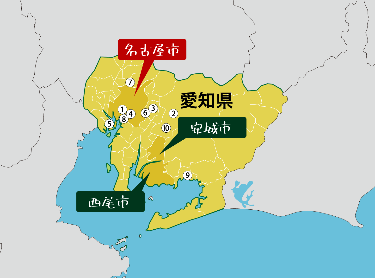 愛知県・静岡県map